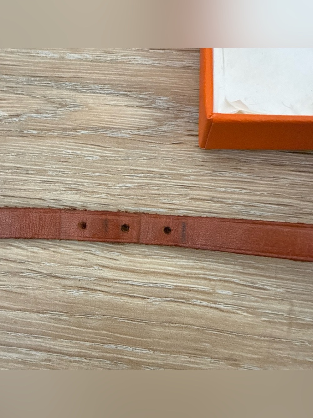 Hermes Brown Leather Bracelet with Silver Buckle Clasp - Picture 2 of 5